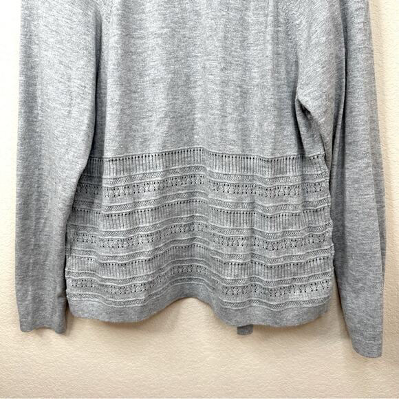 NEW Banana Republic Women’s Heather Gray Pointelle Cardigan Sweater Size L - Picture 9 of 13